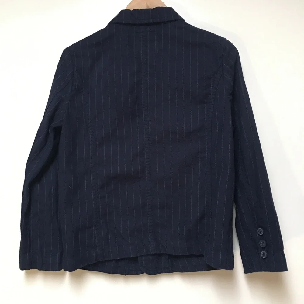 OshKosh B'gosh 2pc Pinstripe Suit Set Boys 5T Navy Blue Blazer and Pants Cotton